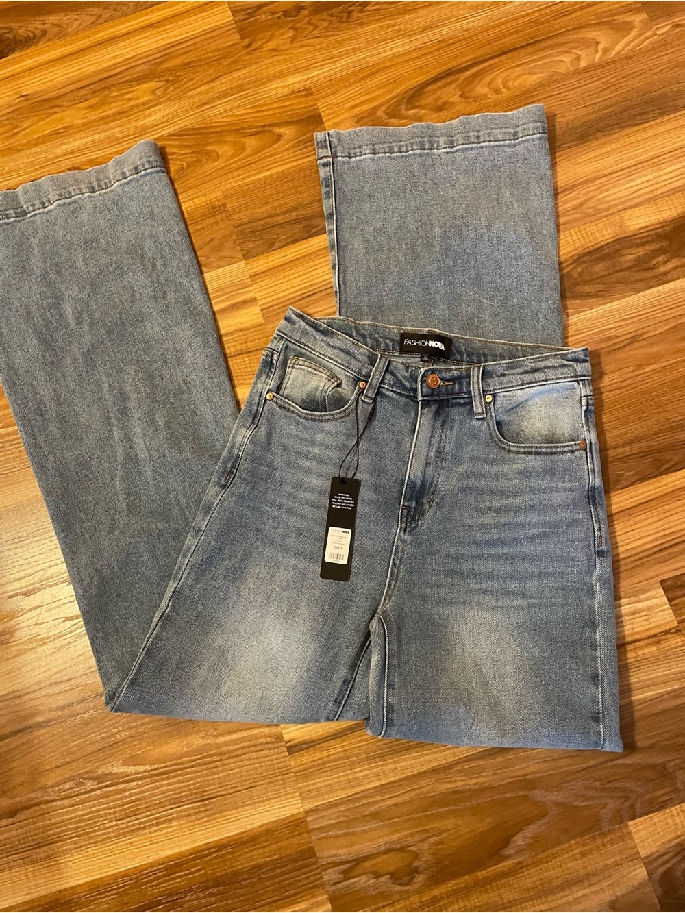 Fashion Nova Light Blue Flare High-Rise Jeans